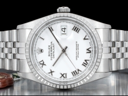 Rolex Datejust 36 Bianco Jubilé White Milk Roman Dial  16220